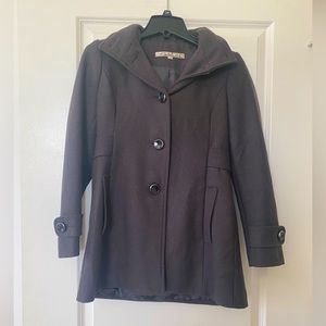 Kenneth Cole Gray Hooded Pea Coat - size 2P